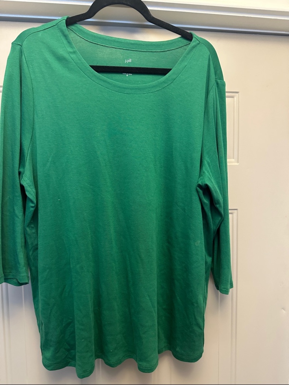 JJill emerald green 3/4 sleeve T-shirt; scoop neck 2XL